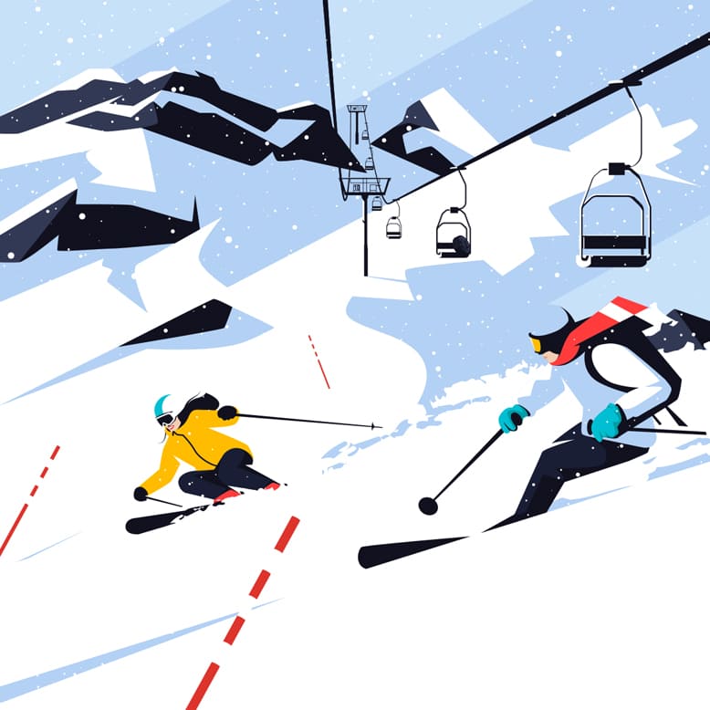 Ilustración Ski para Continental España