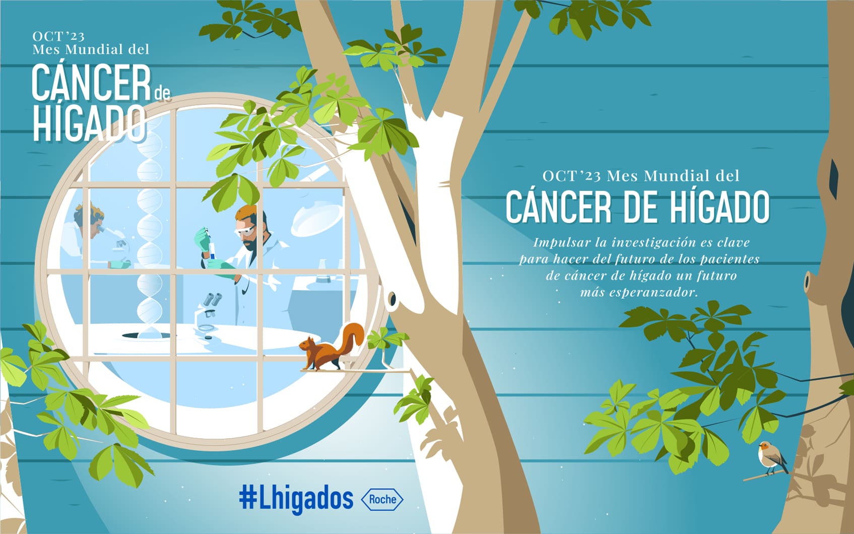 Campaña concienciación con motivo del Mes Cáncer de Hígado organizado por Roche España